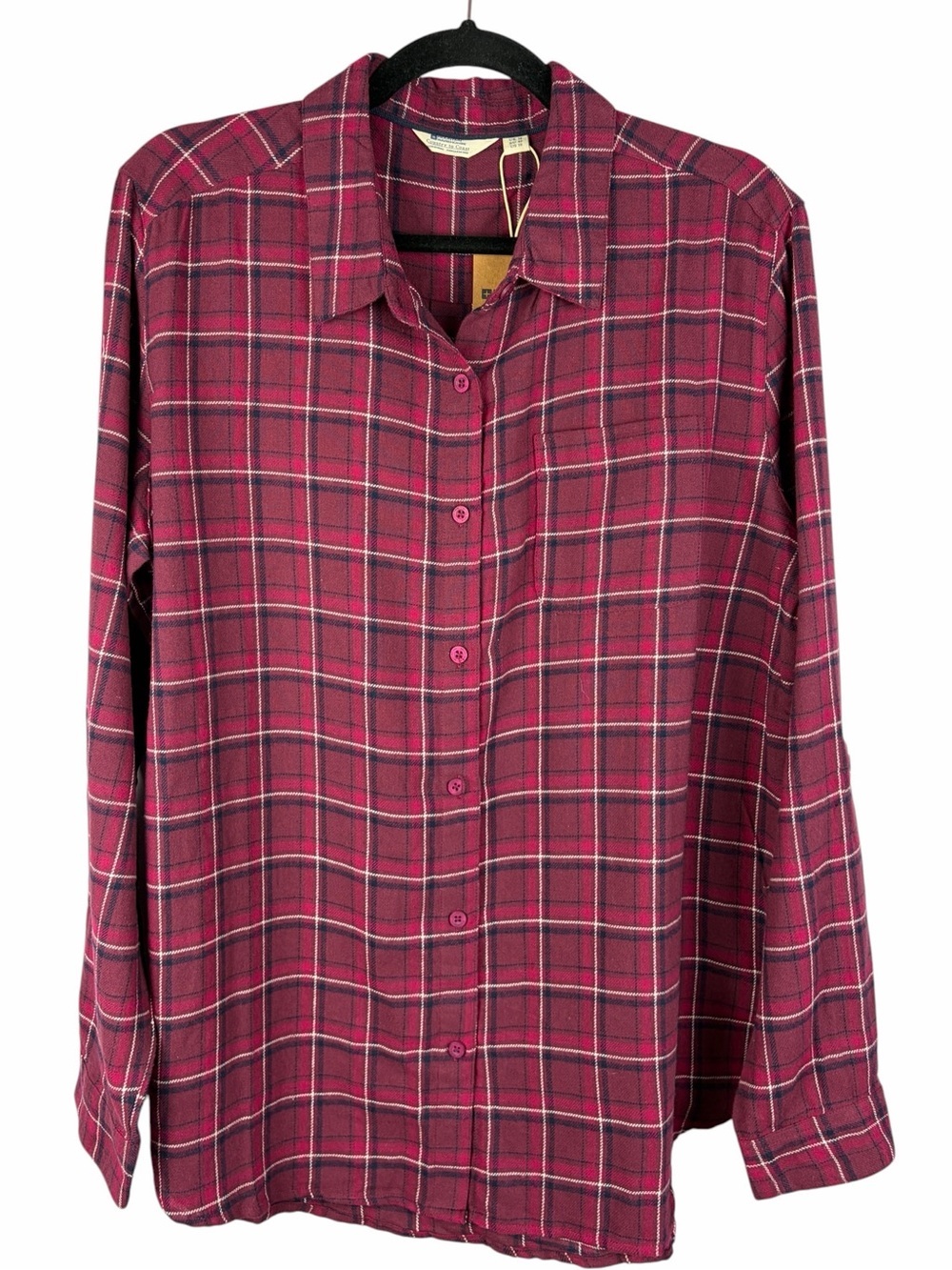 Mountain Warehouse Balsam Brushed Plaid Flannel Shirt Burgundy Size 10 NWT
